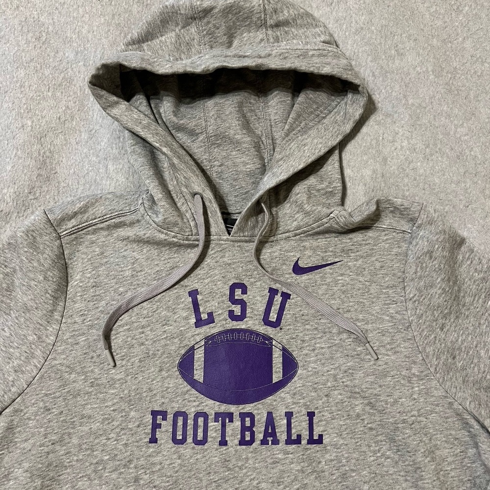 Nike Hoodie Women's Large Gray Pullover Futura LSU Tigers Football Swoosh Logo - Picture 2 of 12